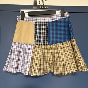 Multicolor Plaid Mini Skirt